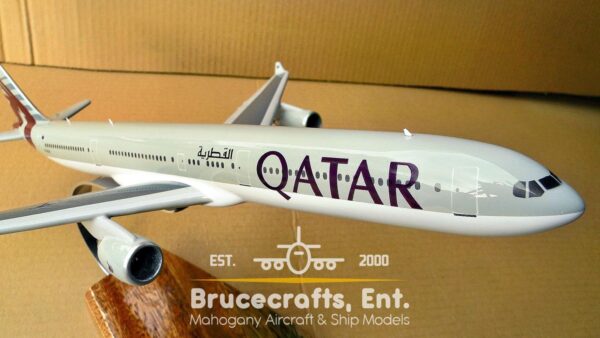 Model of A340-600 QATAR AIRWAYS A7-AGA with detailed craftsmanship.